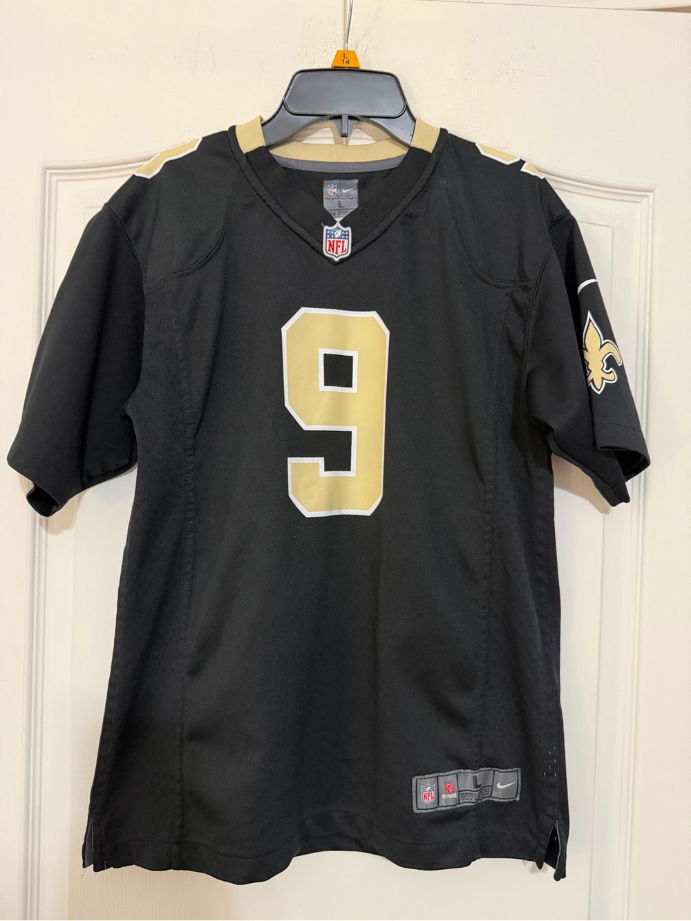 Nike NFL On Field New Orleans Saints Drew Brees Kids Jersey Size 14/16 Large